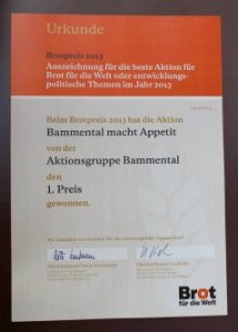 Preisverleihung Urkunde